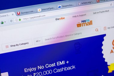 Ryazan, Rusya - 20 Mayıs 2018: Paytmmall ana web sitesi Pc, url - Paytmmall.com görüntüleme