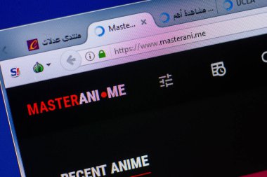 Ryazan, Rusya - 20 Mayıs 2018: Masterani ana web sitesi Pc, url - Masterani.me görüntüleme