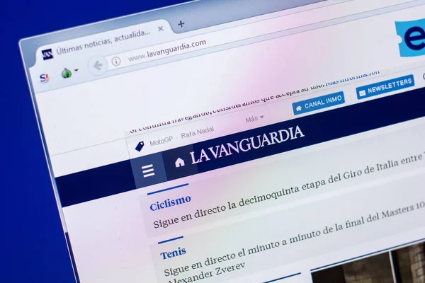 Ryazan, Rusya - 20 Mayıs 2018: Lavanguardia ana web sitesi Pc, url - Lavanguardia.com görüntüleme
