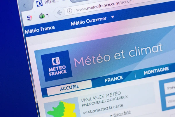 Ryazan, Rusya - 20 Mayıs 2018: Meteooffrance ana web sitesi Pc, url - Meteooffrance.com görüntüleme