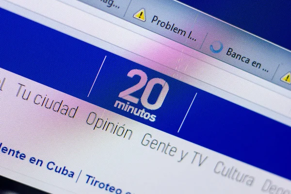 Ryazan, Rusya - 20 Mayıs 2018: Ana Pc, url - ekranda 20minutos sitesinin 20minutos.es