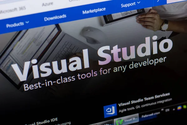 Ryazan Ryssland Maj 2018 Hemsida Visualstudio Webbplats Displayen Url Visualstudio — Stockfoto