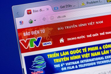 Ryazan, Rusya - 20 Mayıs 2018: Vtv ana web sitesi Pc, url - Vtv.vn görüntüleme