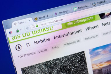 Ryazan, Rusya - 20 Mayıs 2018: Heise ana web sitesi Pc, url - Heise.de görüntüleme