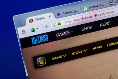 Ryazan, Rusya - 20 Mayıs 2018: Worldofwarcraft ana web sitesi Pc, url - Worldofwarcraft.com görüntüleme