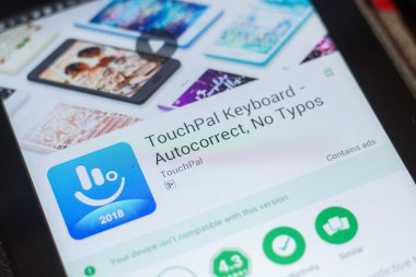 Ryazan, Rusya - 16 Mayıs 2018: Değmek klavye mobil uygulaması Tablet Pc ekranda
