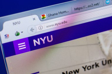 Ryazan, Rusya - 20 Mayıs 2018: Nyu ana web sitesi Pc, url - Nyu.edu görüntüleme