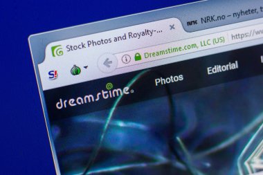 Ryazan, Rusya - 20 Mayıs 2018: Dreamstime ana web sitesi Pc, url - Dreamstime.com görüntüleme