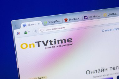 Ryazan, Rusya - 20 Mayıs 2018: Ontvtime ana web sitesi Pc, url - Ontvtime.ru görüntüleme