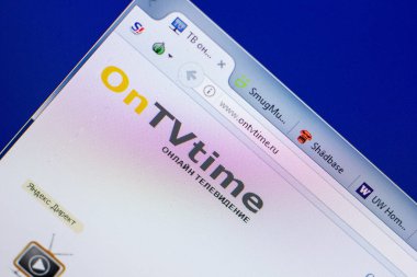 Ryazan, Rusya - 20 Mayıs 2018: Ontvtime ana web sitesi Pc, url - Ontvtime.ru görüntüleme