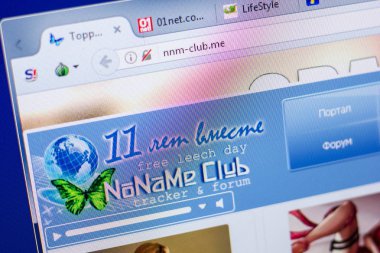 Ryazan, Rusya - 20 Mayıs 2018: Ana Nnm-club web sitesi Pc, url - Nnm-club.me görüntüleme