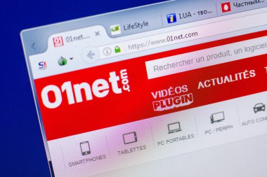 Ryazan, Rusya - 20 Mayıs 2018: Ana Pc, url - ekranda 01net sitesinin 01net.com