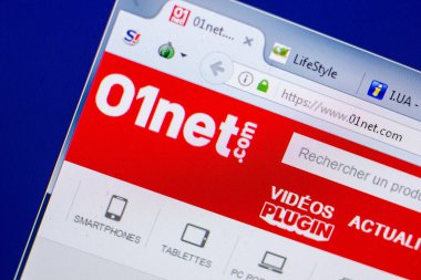 Ryazan, Rusya - 20 Mayıs 2018: Ana Pc, url - ekranda 01net sitesinin 01net.com