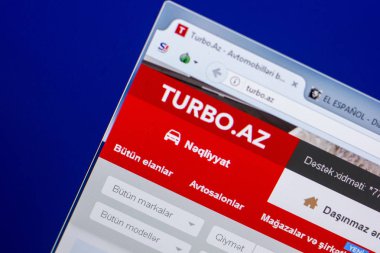 Ryazan, Rusya - 20 Mayıs 2018: Turbo ana web sitesi Pc, url - Turbo.az görüntüleme