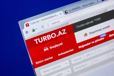 Ryazan, Rusya - 20 Mayıs 2018: Turbo ana web sitesi Pc, url - Turbo.az görüntüleme