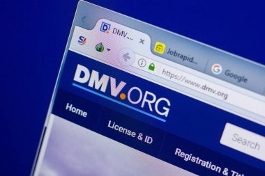 Ryazan, Rusya - 20 Mayıs 2018: Dmv ana web sitesi Pc, url - Dmv.org görüntüleme