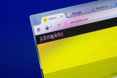 Ryazan, Rusya - 20 Mayıs 2018: Jobrapido ana web sitesi Pc, url - Jobrapido.com görüntüleme