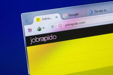 Ryazan, Rusya - 20 Mayıs 2018: Jobrapido ana web sitesi Pc, url - Jobrapido.com görüntüleme