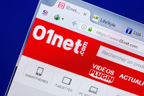Ryazan, Rusya - 20 Mayıs 2018: Ana Pc, url - ekranda 01net sitesinin 01net.com