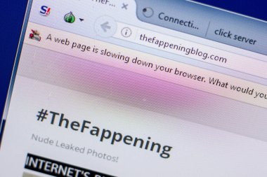 Ryazan, Rusya - 20 Mayıs 2018: Thefappeningblog ana web sitesi Pc, url - Thefappeningblog.com görüntüleme