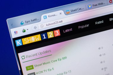 Ryazan, Rusya - 20 Mayıs 2018: Kshow123 ana web sitesi Pc, url - Kshow123.net görüntüleme