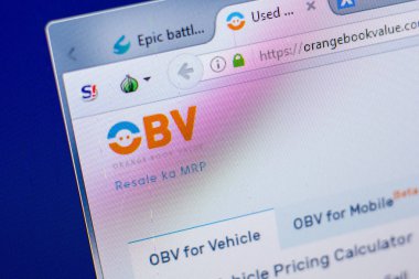Ryazan, Rusya - 20 Mayıs 2018: Orangebookvalue ana web sitesi Pc, url - Orangebookvalue.com görüntüleme
