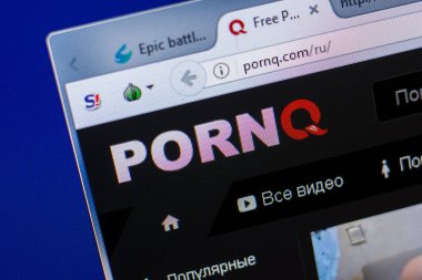 Ryazan, Rusya - 20 Mayıs 2018: Pornq ana web sitesi Pc, url - Pornq.com görüntüleme