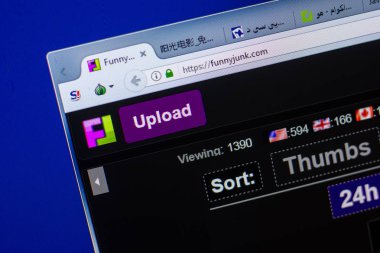 Ryazan, Rusya - 20 Mayıs 2018: Funnyjunk ana web sitesi Pc, url - Funnyjunk.com görüntüleme