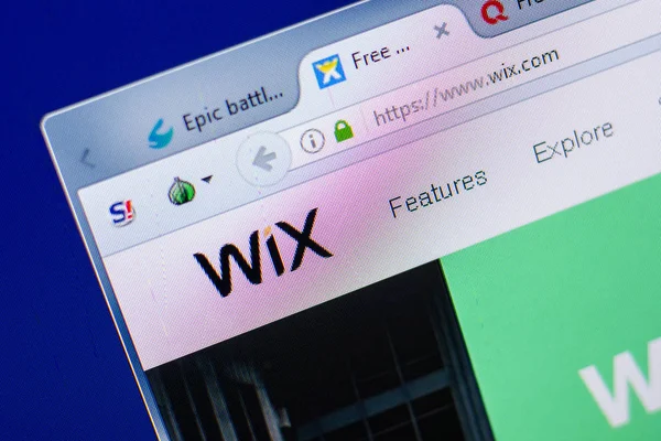 Ryazan, Rusya - 20 Mayıs 2018: WIX ana web sitesi Pc, url - Wix.com görüntüleme