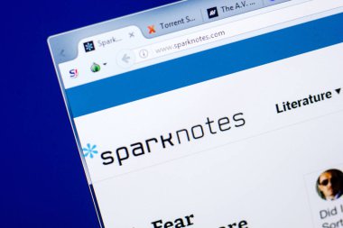 Ryazan, Rusya - 27 Mayıs 2018: Sparknotes ana web sitesinde Pc, url görüntü-Sparknotes.com