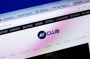 Ryazan, Rusya - 27 Mayıs 2018: Avclub ana web sitesi Pc, url - Avclub.com görüntüleme