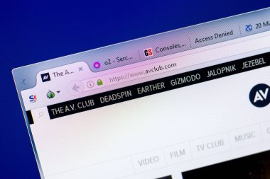 Ryazan, Rusya - 27 Mayıs 2018: Avclub ana web sitesi Pc, url - Avclub.com görüntüleme