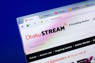 Ryazan, Rusya - 27 Mayıs 2018: Otakustream ana web sitesi Pc, url - Otakustream.tv görüntüleme
