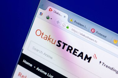 Ryazan, Rusya - 27 Mayıs 2018: Otakustream ana web sitesi Pc, url - Otakustream.tv görüntüleme