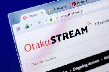 Ryazan, Rusya - 27 Mayıs 2018: Otakustream ana web sitesi Pc, url - Otakustream.tv görüntüleme