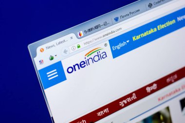 Ryazan, Rusya - 27 Mayıs 2018: Oneindia ana web sitesi Pc, url - Oneindia.com görüntüleme