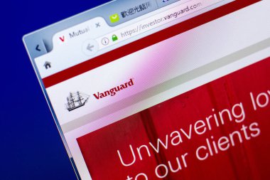 Ryazan, Rusya - 27 Mayıs 2018: Vanguard ana web sitesi Pc, url - Vanguard.com görüntüleme