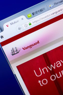 Ryazan, Rusya - 27 Mayıs 2018: Vanguard ana web sitesi Pc, url - Vanguard.com görüntüleme