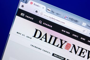 Ryazan, Rusya - 27 Mayıs 2018: Nydailynews ana web sitesi Pc, url - Nydailynews.com görüntüleme