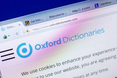 Ryazan, Rusya - 27 Mayıs 2018: Oxforddictionaries ana web sitesi Pc, url - Oxforddictionaries.com görüntüleme