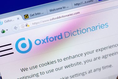 Ryazan, Rusya - 27 Mayıs 2018: Oxforddictionaries ana web sitesi Pc, url - Oxforddictionaries.com görüntüleme