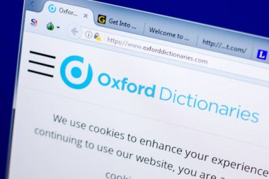 Ryazan, Rusya - 27 Mayıs 2018: Oxforddictionaries ana web sitesi Pc, url - Oxforddictionaries.com görüntüleme