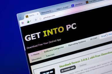 Ryazan, Rusya - 27 Mayıs 2018: Getintopc ana web sitesi Pc, url - Getintopc.com görüntüleme