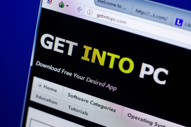 Ryazan, Rusya - 27 Mayıs 2018: Getintopc ana web sitesi Pc, url - Getintopc.com görüntüleme