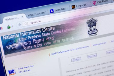 Ryazan, Rusya - 27 Mayıs 2018: Up.Nic ana web sitesi Pc, url - Up.Nic.in görüntüleme