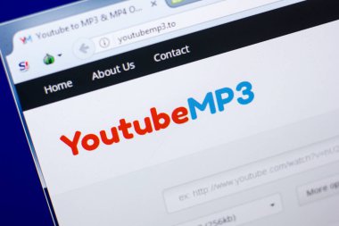 Ryazan, Rusya - 27 Mayıs 2018: Youtubemp3 ana web sitesi Pc, url - Youtubemp3.to görüntüleme