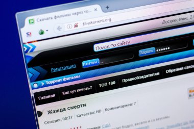 Ryazan, Rusya - 27 Mayıs 2018: Filmitorrent ana web sitesi Pc, url - Filmitorrent.org görüntüleme