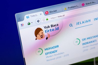 Ryazan, Rusya - 27 Mayıs 2018: Tirto ana web sitesi Pc, url - Tirto.id görüntüleme