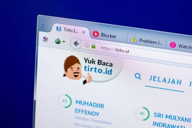Ryazan, Rusya - 27 Mayıs 2018: Tirto ana web sitesi Pc, url - Tirto.id görüntüleme