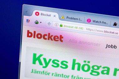 Ryazan, Rusya - 27 Mayıs 2018: Blocket ana web sitesi Pc, url - Blocket.se görüntüleme